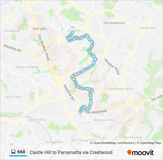 660 Route - Castle Hill to Parramatta via Crestwood: Schedules, Stops ...