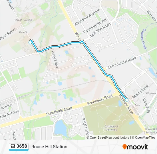 3658 Route: Schedules, Stops & Maps - Rouse Hill Station (Updated)