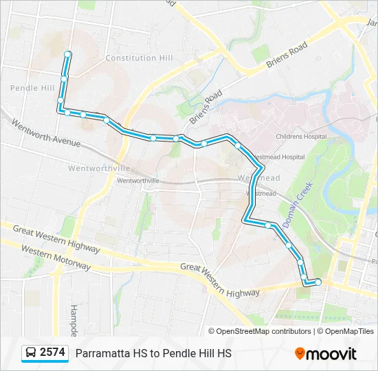 2574 Route: Schedules, Stops & Maps - Pendle Hill HS (Updated)