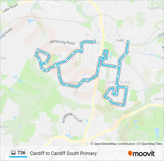 Cardiff Bus Routes Map 736 Route: Schedules, Stops & Maps - Cardiff (Updated)