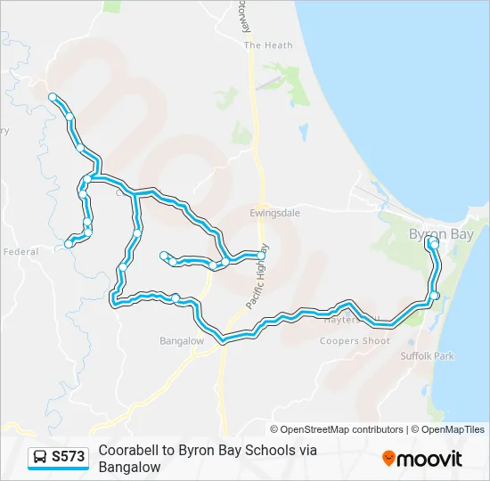 Mapa de S573 de autobús