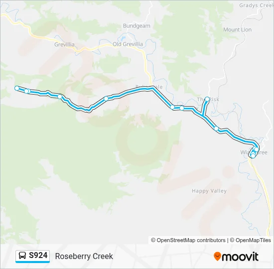 Mapa de S924 de autobús