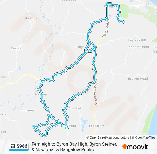 Mapa de S986 de autobús