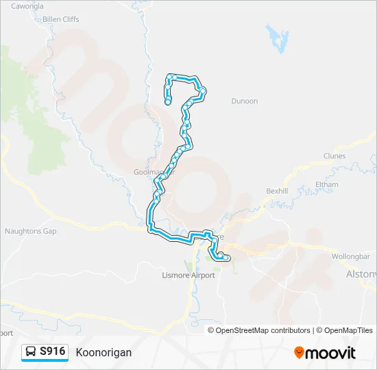 Mapa de S916 de autobús