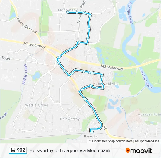 902 Route: Schedules, Stops & Maps - Maddecks Ave opp Moorebank ...