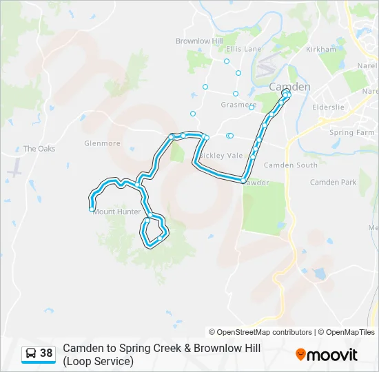 38 Route - Camden to Spring Creek & Brownlow Hill (Loop Service ...