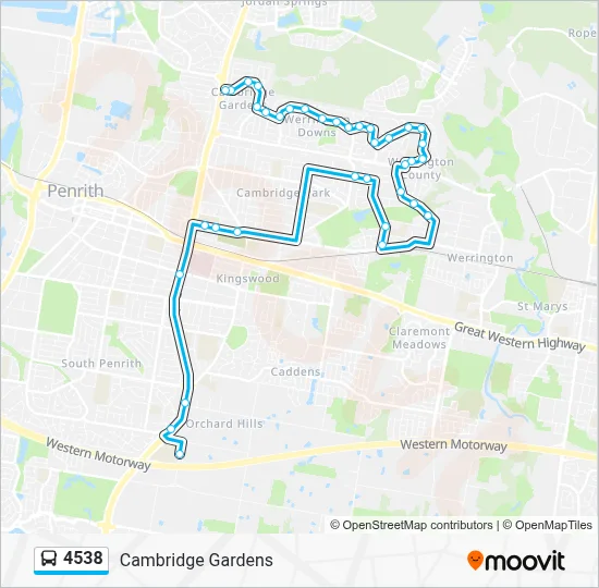 4538 Route - Penrith Christian Community School to Trinity Dr at Cleeve ...