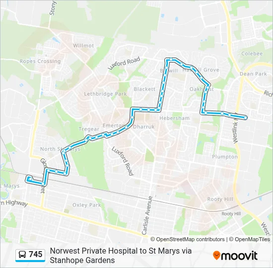745 Route: Schedules, Stops & Maps - Glendenning (Updated)