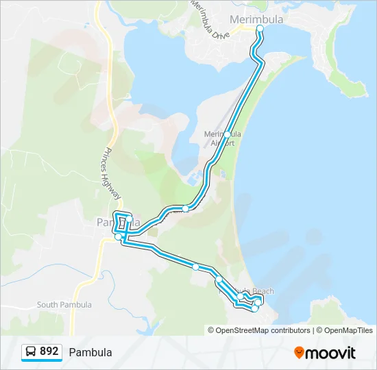 892 Bus Line Map