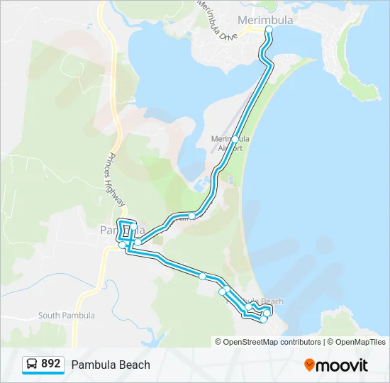 892 Bus Line Map