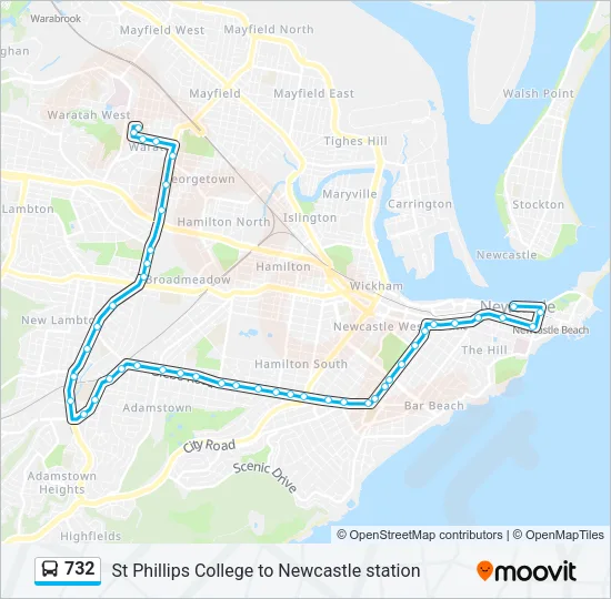 732 Bus Line Map
