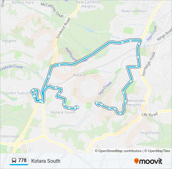 Mapa de 778 de autobús