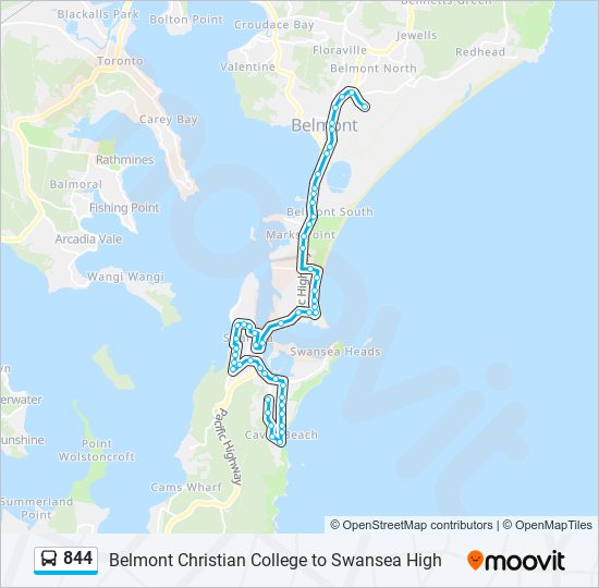 Mapa de 844 de autobús