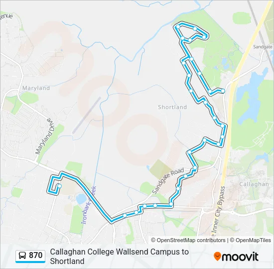 870 Bus Line Map