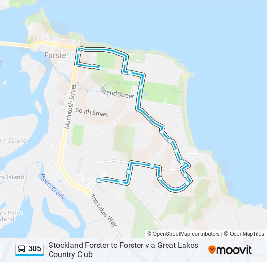 305 Route: Schedules, Stops & Maps - Aquatic Centre (Updated)