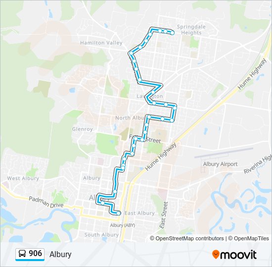 906 bus Line Map