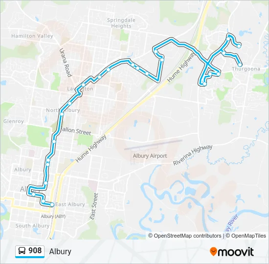 908 Bus Line Map