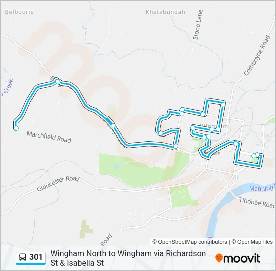 301 Bus Line Map