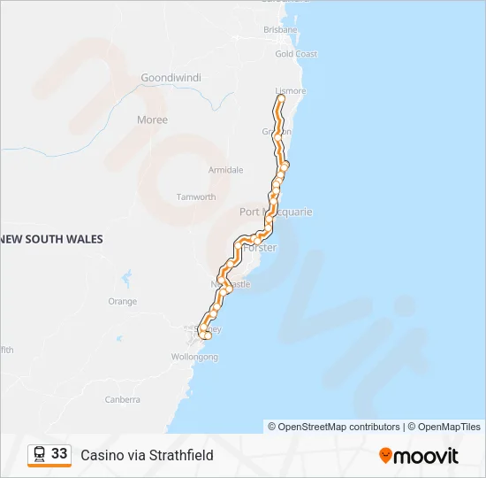 Mapa de 33 de tren