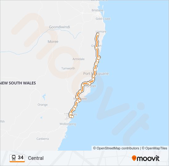 Mapa de 34 de tren