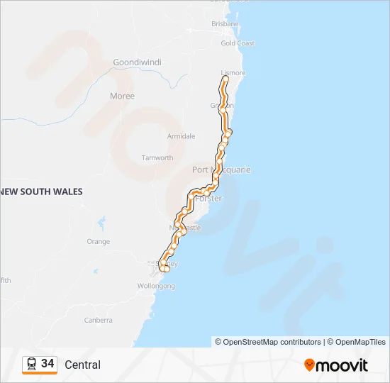 34 Train Line Map