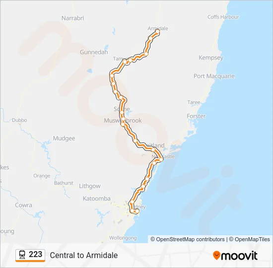 Mapa de 223 de tren