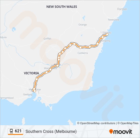 621 train Line Map