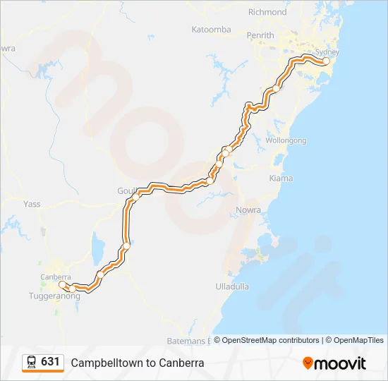 Mapa de 631 de tren