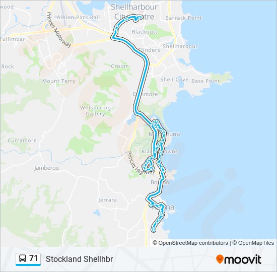 Mapa de 71 de autobús