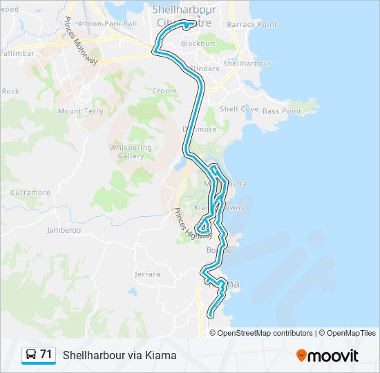 71 bus Line Map