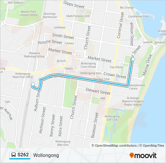 S262 Bus Line Map