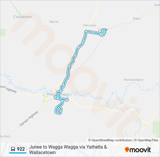 922 Route: Schedules, Stops & Maps - Wagga Wagga (Updated)