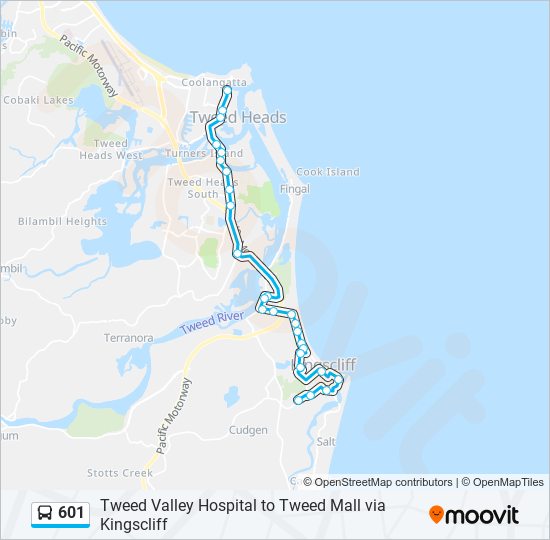 601 bus Line Map