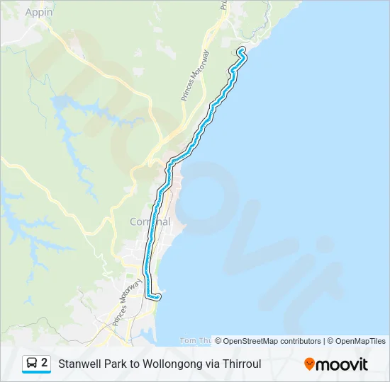2 Bus Line Map