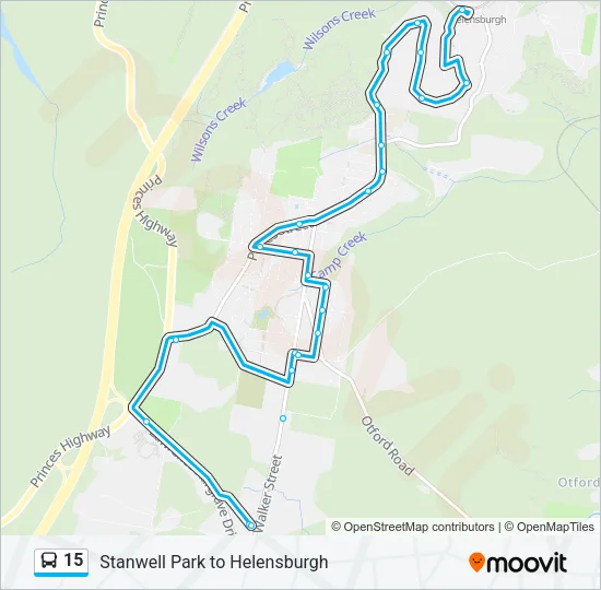 15 Bus Line Map