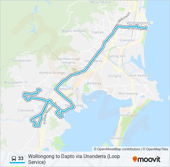 Mapa de 33 de autobús