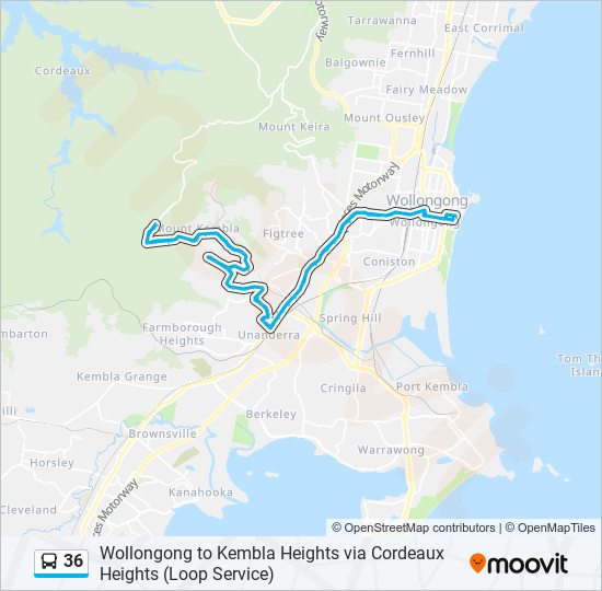 36 bus Line Map