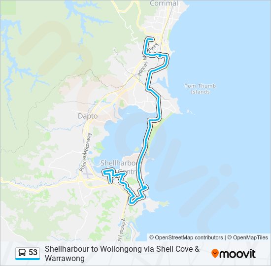 53 bus Line Map