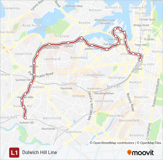 L1 Light Rail Line Map
