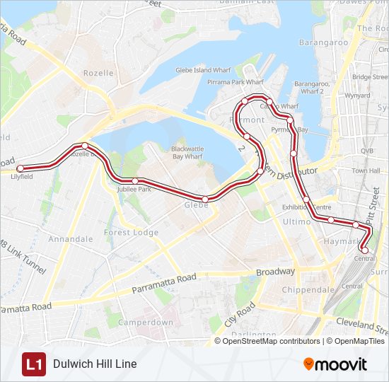 L1 light rail Line Map