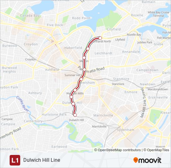 L1 light rail Line Map