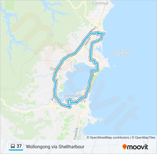 37 bus Line Map