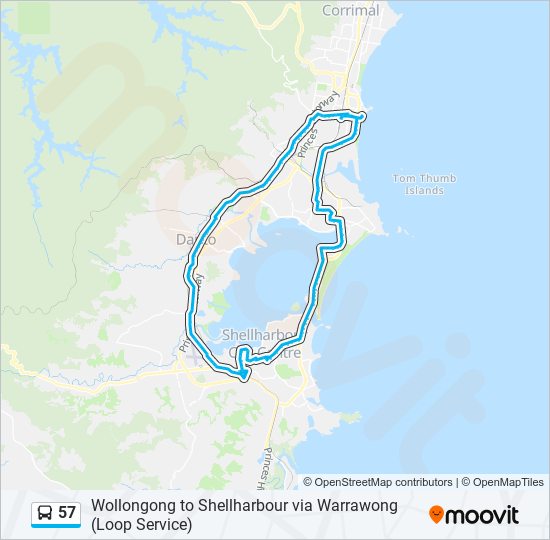 57 bus Line Map