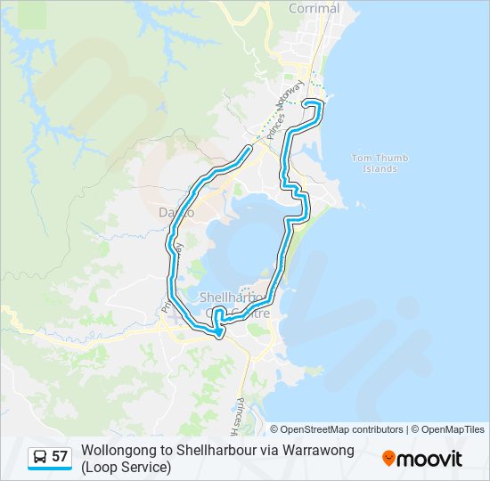 57 bus Line Map