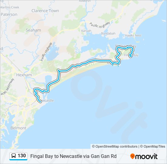 130 bus Line Map