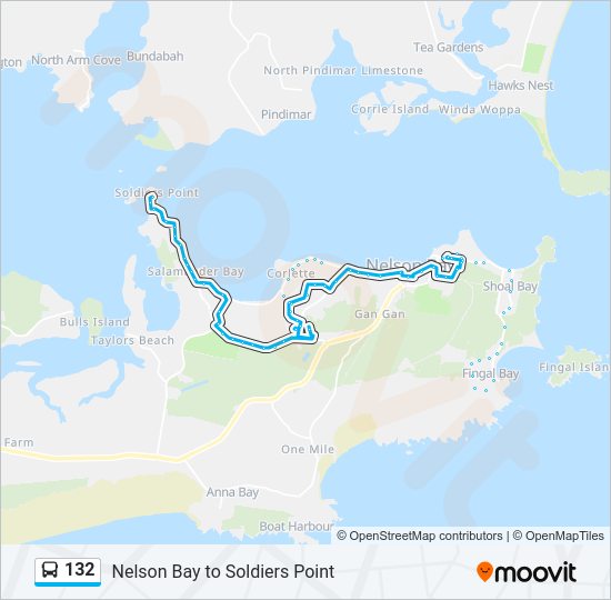 Mapa de 132 de autobús