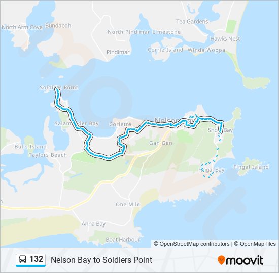 132 bus Line Map