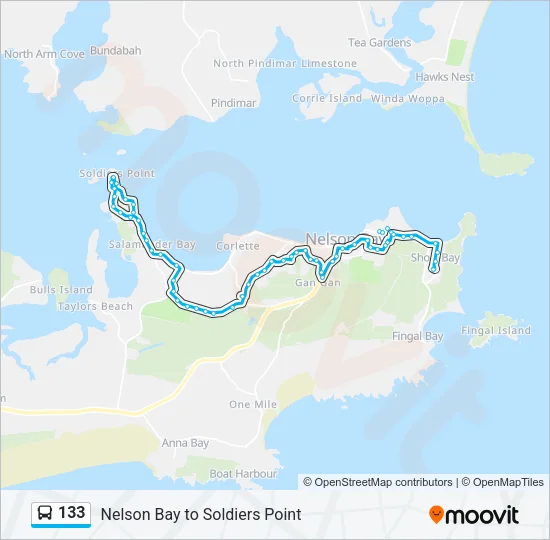 133 Bus Line Map
