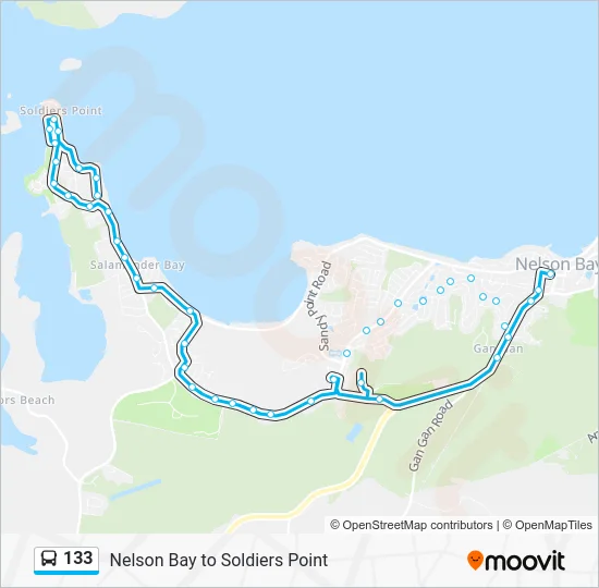 133 Route: Schedules, Stops & Maps - Nelson Bay (Updated)