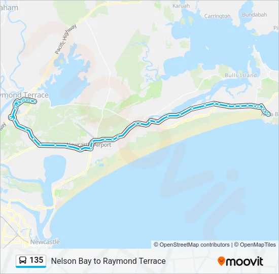135 Bus Line Map